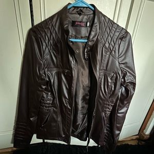 Yibailian faux leather motorcycle jacket
